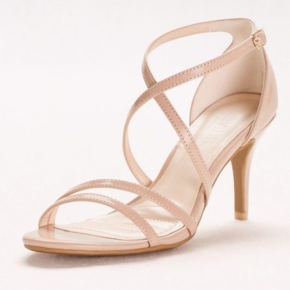 David's Bridal Shoes - David's Bridal | Crisscross Strap High Heel Sandals Dress Shoes | Size 8.5, Nude